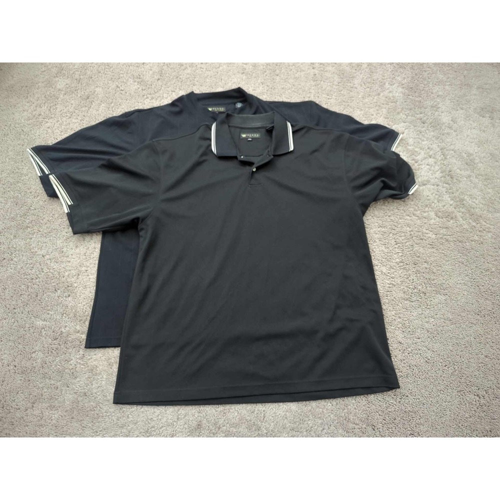 Lot of 2 Wedge Golf & Beyond Polo‎ Shirt Mens XXL Black Short Sleeve Performance